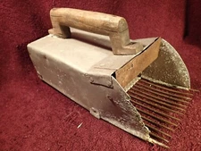 LARGE VINTAGE HANDMADE ALUMINIUM  BERRY PICKER FOLK ART BALTICS EUROPE