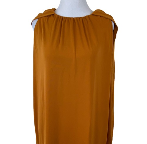 Nuevo Vestido Alfani Cuello Redondo Capa Cambio Puesta de Sol Lirio Medio Cuello Redondo Para Mujer $89 - Imagen 4 de 5