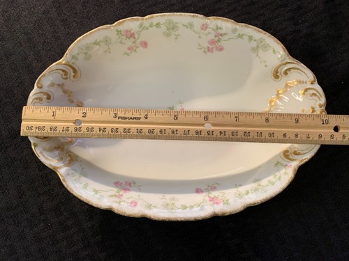 "Plato/tazón para servir rosas CH Field Haviland Limoges Francia GDA China Usado en excelente condición 10" - Imagen 5 de 7