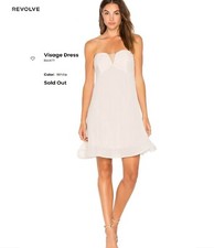 NEW ELLIATT PARTY DRESS XS White Wedding Hens night Pleated VISAGE BNWT REVOLVE