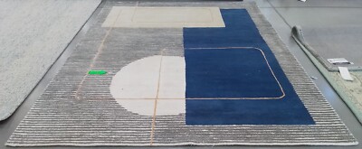 BEIGE / BLUE 8'-0'' x 10'-0'' Broken Thread Rug Reduced Price 1172769398 EBN254M-8