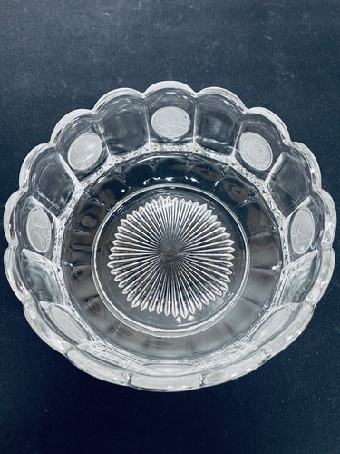 Vintage Fostoria Coin Glass Crystal Bowl Avon Medallion 1977 91st Anniversary - Picture 11 of 14