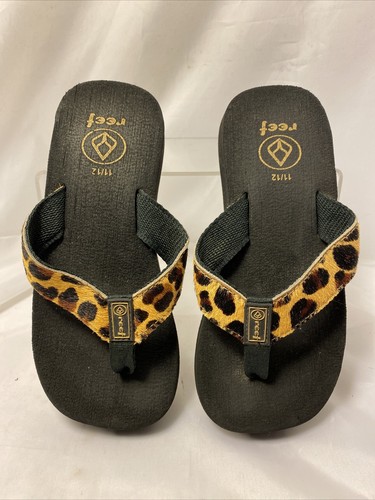 reef leopard print flip flops