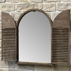 Grand Miroir Fenêtre Industriel Campagne à Volet Bois104 ...