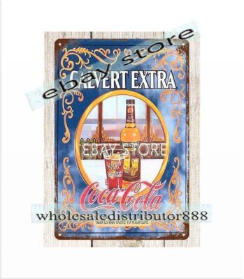Calvert Extra American Whiskey classic soda pop tin sign metal dorm wall decor