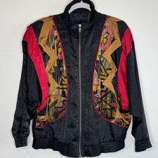 Lavon Vtg windbreaker Black Red And Gold Medium Petite