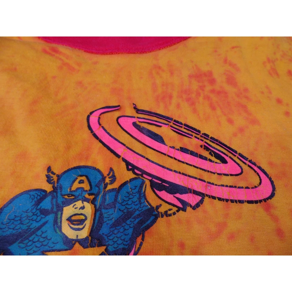 Vintage Captain America T-Shirt Comic Book Superhero Graphic Tee Kid Size - Image 3 of 4