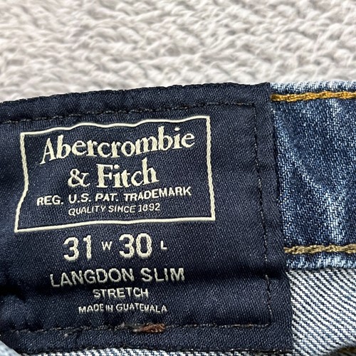 Abercrombie & Fitch Jeans Mens 31x30 Langdon Slim Distressed Stretch - 第 4/8 張圖片