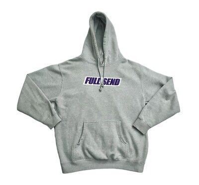 Full Send Puff Print Box Logo Hoodie Size Large Men Grey Purple | eBay