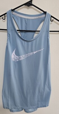 Nike Womens Running Tank Top DRI-FIT Blue Size Medium 