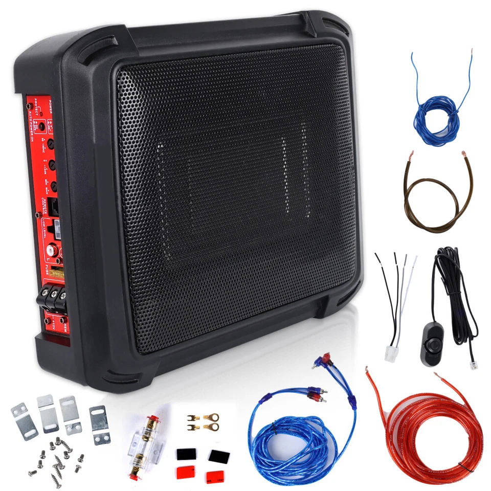 12" 1000 Watt Untersitz Aktiv Subwoofer + Kabelset Auto Verstärker Lautsprecher - Bild 2 von 4