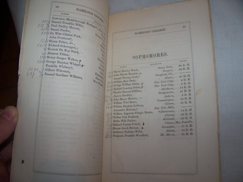 LOTE 10 1850-1859 ANTIGUO CATÁLOGO UNIVERSITARIO HAMILTON ANUARIO ESTUDIANTIL CLINTON NY - Imagen 8 de 10