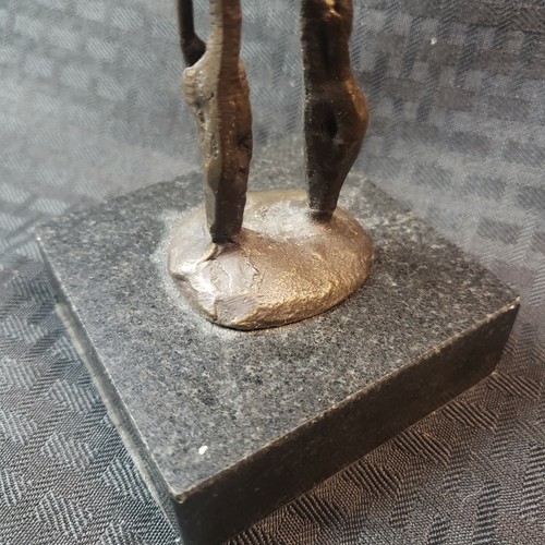 BRUTALIST VINT CAST BRONZE ABSTRACT BALLERINA FIGURATIVE SCULPTURE W/MARBLE BASE - Picture 3 of 8