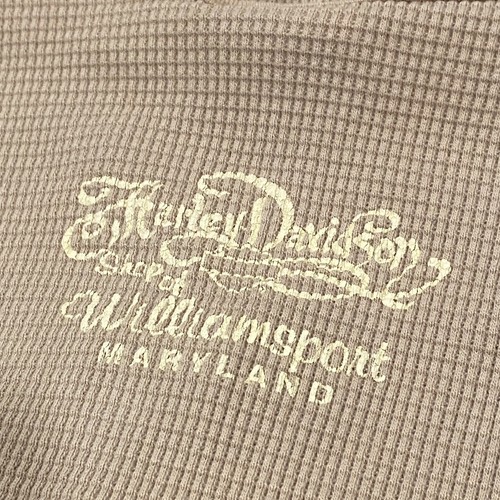 2005 MD Harley Davidson Henley Thermal Shirt Women’s XS/S* Tan Logo Long Sleeve - Picture 8 of 16