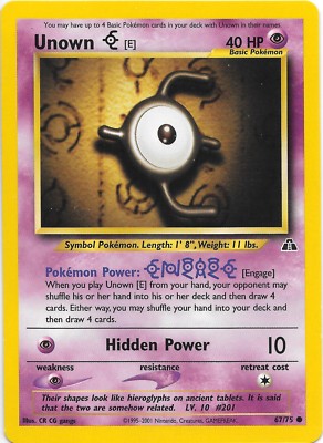 UNOWN E 67/75 Neo Discovery Pokemon Card EX | eBay