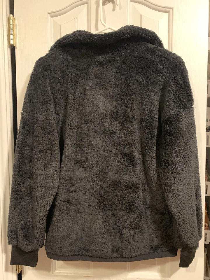 Chaqueta Pullover Spyder Imitación Piel Suave Acogedora Cuarto Cremallera.  Negro. Nuevo con etiquetas, talla S Foto 2 de 4