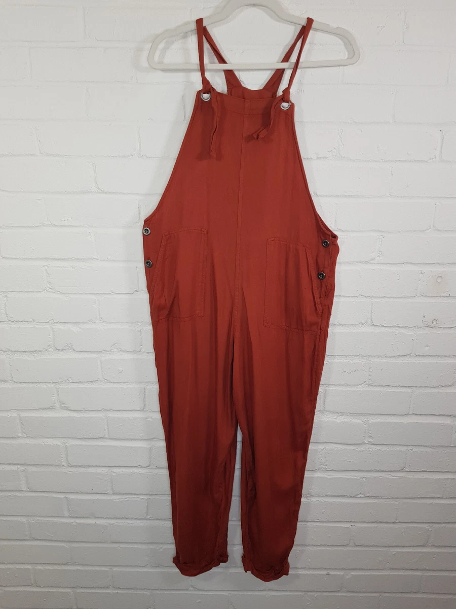 Hollister Jumpsuit Small Burnt Orange Strappy Relaxed Slouchy