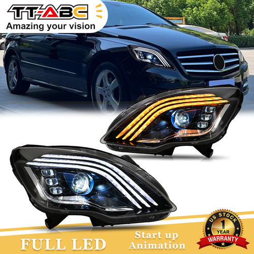 Pair For 2010 2011 2012 2013 Benz W251 R-Class R350 LED DRL Headlights Assembly