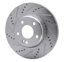 Dynamic Friction 631-63118L DFC Brake Rotor - Drilled and Slotted - Silver