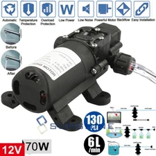 12V Automatic Fresh Water Pressure Diaphragm Pump 6GPM 130PSI for Boat/Marine/RV