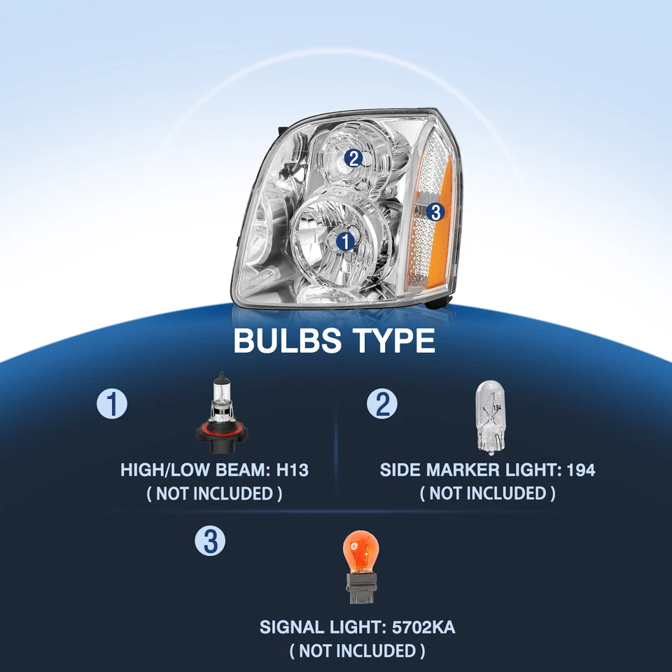 PARA 2007-2014 GMC YUKON DENALI XL1500 2500 FARÓIS ESQUERDA+DIREITA 07-14 - Imagem 2 de 4