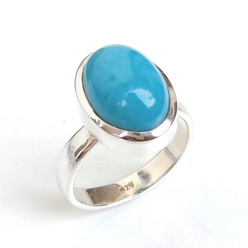 Sleeping Beauty Turquoise Ring 925 Sterling Silver Handmade Ring Gift For Her - Picture 2 of 8