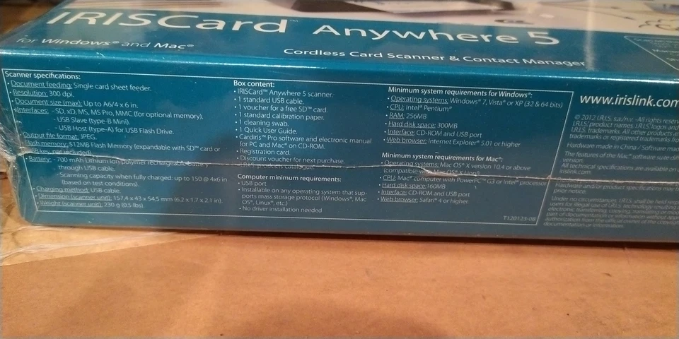 NEW IRIS CARD anywhere 5 cordless card scanner and contact manager 457486 - Image 4 of 4