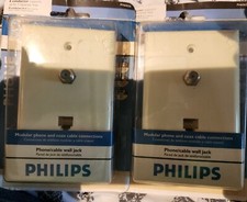 LOT of 2 Philips  PH60626, PHONE / CABLE JACK, 6 CONDUCTOR, Almond