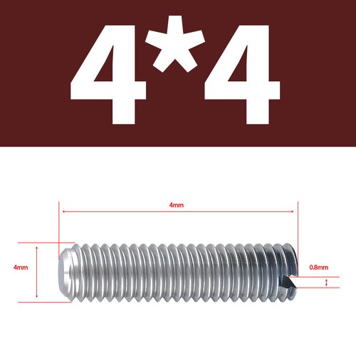 A2 Edelstahl Längsschlitz Gewindestifte mit Flachkopf M2 M2.5 M3 M4 M5 M6 M8 M10 - Picture 32 of 72