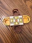 Vtg FISHER PRICE Play Family House Little People KITCHEN SET set table/chairs