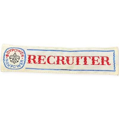 DC SCOUT BSA RECRUITER WOVEN STRIP PATCH BOYPOWER MANPOWER INSIGNIA BADGE FDL !!