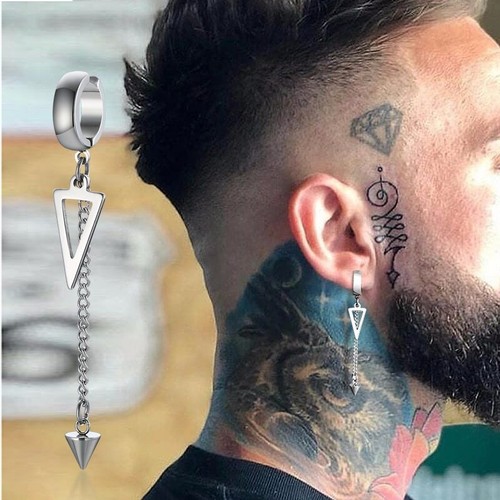 Pendientes colgantes cadena larga irregular para hombre para hombres tímpanos punk regalos | eBay