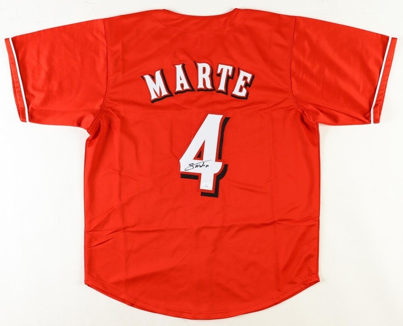 Noelvi Marte Signed Reds Jersey (JSA COA) Cincinnati's Latest Rookie Phenom Inf.