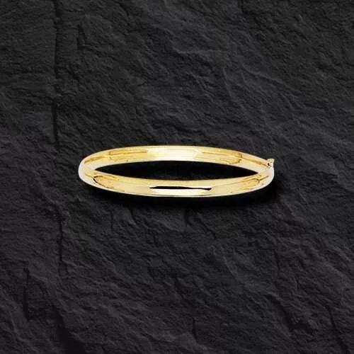 Bracciale con cerniera in oro giallo 14 kt BABY a cupola 4 mm 2/16" 3,3 grammi 5,5 pollici - Foto 1 di 1