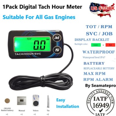 Inductive Hour Meter Tachometer Maintenance Reminder for Chainsaw Generator Boat