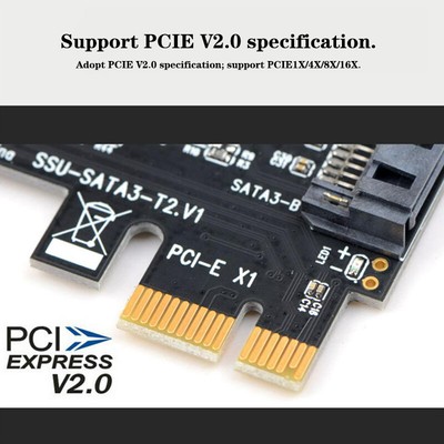 PCI-E SATA 1X 4X 8X 16X PCI-E Cards PCI Express To SATA 3.0 2-Port SATA III 6-yp