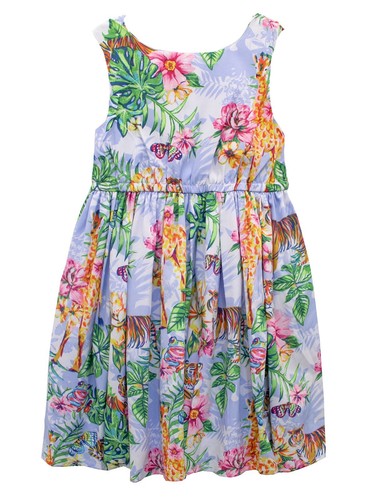 GIRLS KIDS PRATTY MONSOON TROPICAL PRINT LINED DRESS AGE 3 - 4 Y YRS YEARS NEW