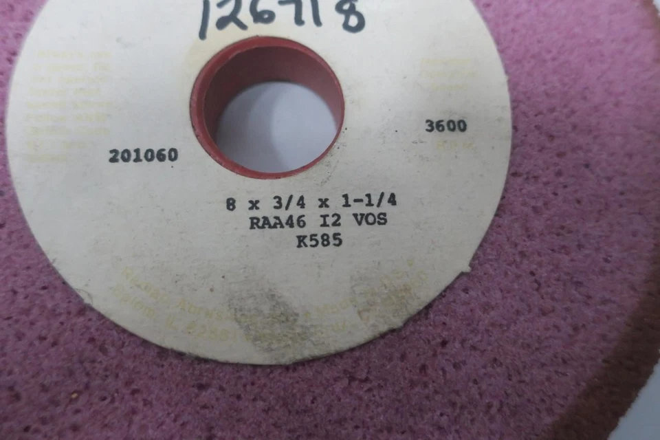 Radiac RAA46 I2 VOS Grinding Wheel 8in X 3/4in X 1-1/4in - Image 4 of 4