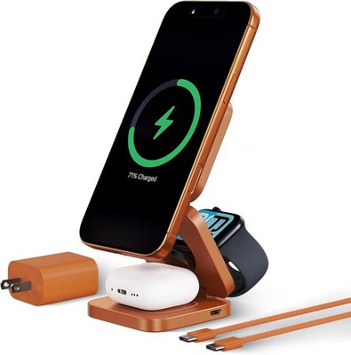 25W QI2.2 3-in-1 Charging Station HOLDER dock for Apple Device +travel sets