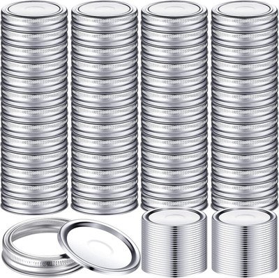 100 Pcs Regular Mouth Canning Lids with Rings 70Mm Mason Jar Lids with Bands Spl