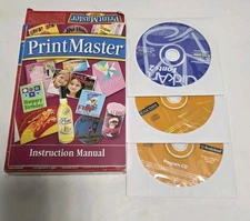 Broderbund PrintMaster Gold 16 + Bonus Click Art Fonts 2 PC