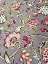 10 Metres Classic Braemore Fabrics Floral Upholstrey / Curtain Fabric Grey/Pink