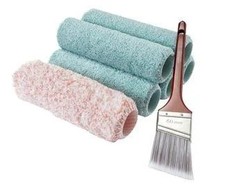 Hamilton Perfection Paint Roller Sleeves 9" x 1.75" & Free Angled Synth Brush