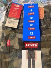 NEW Levi's Boys Camo Stretch Twill Jogger Size 12 Reg 26W x 27L