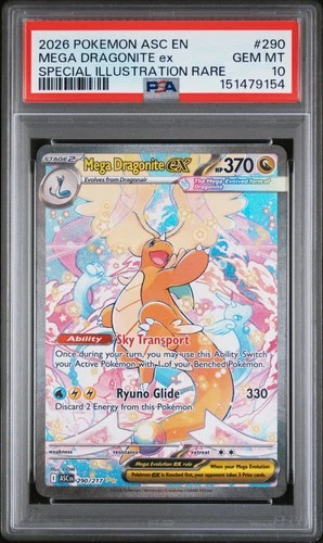 2026 POKEMON ASC EN-ASCENDED HEROES #290 MEGA DRAGONITE EX PSA 10