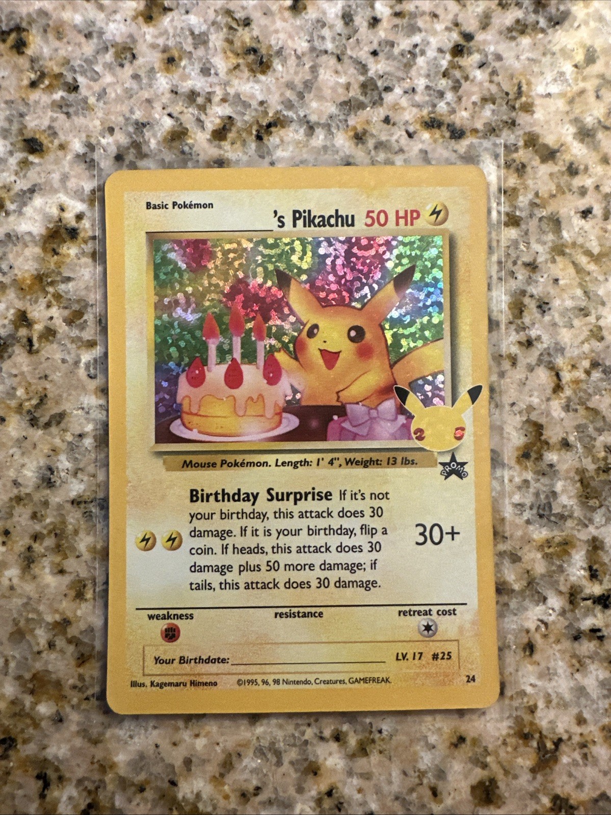 Birthday Pikachu 2021 Celebrations: Classic Collection #24 Holo