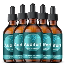 AudiFort Liquid Drops, All Natural Supplement, Audi Fort Drops (5 pack)