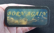 BORN AGAIN Religious Shirt Bag Jacket Vest HAT PATCH ~ Leather Made in the USA