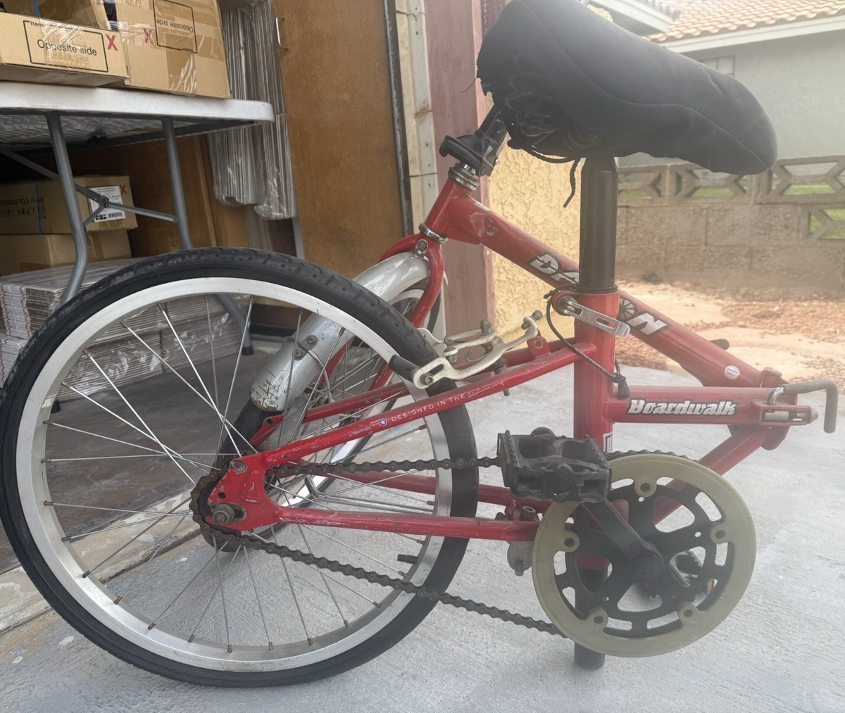 Vintage Dahon Boardwalk DH0209 Red Folding Bike Made in USA *USED