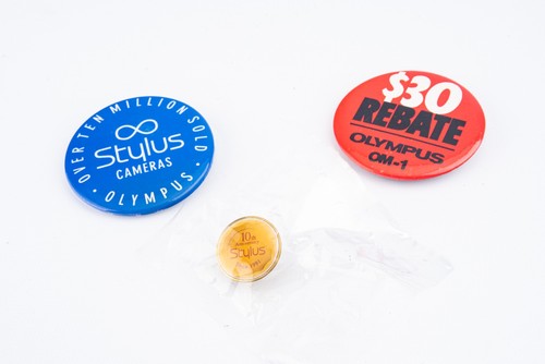 Collection of Olympus Camera Advertising Key Chain Tie Tack Pins Pens V13 - Picture 3 of 4